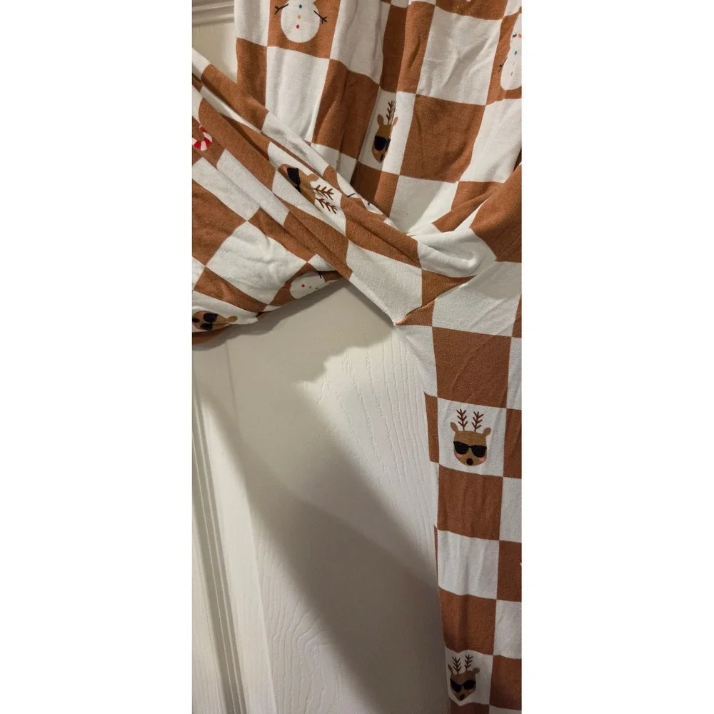 Little Sleepies Men's Large Christmas Pajama Pants Bamboo Checkered Holiday